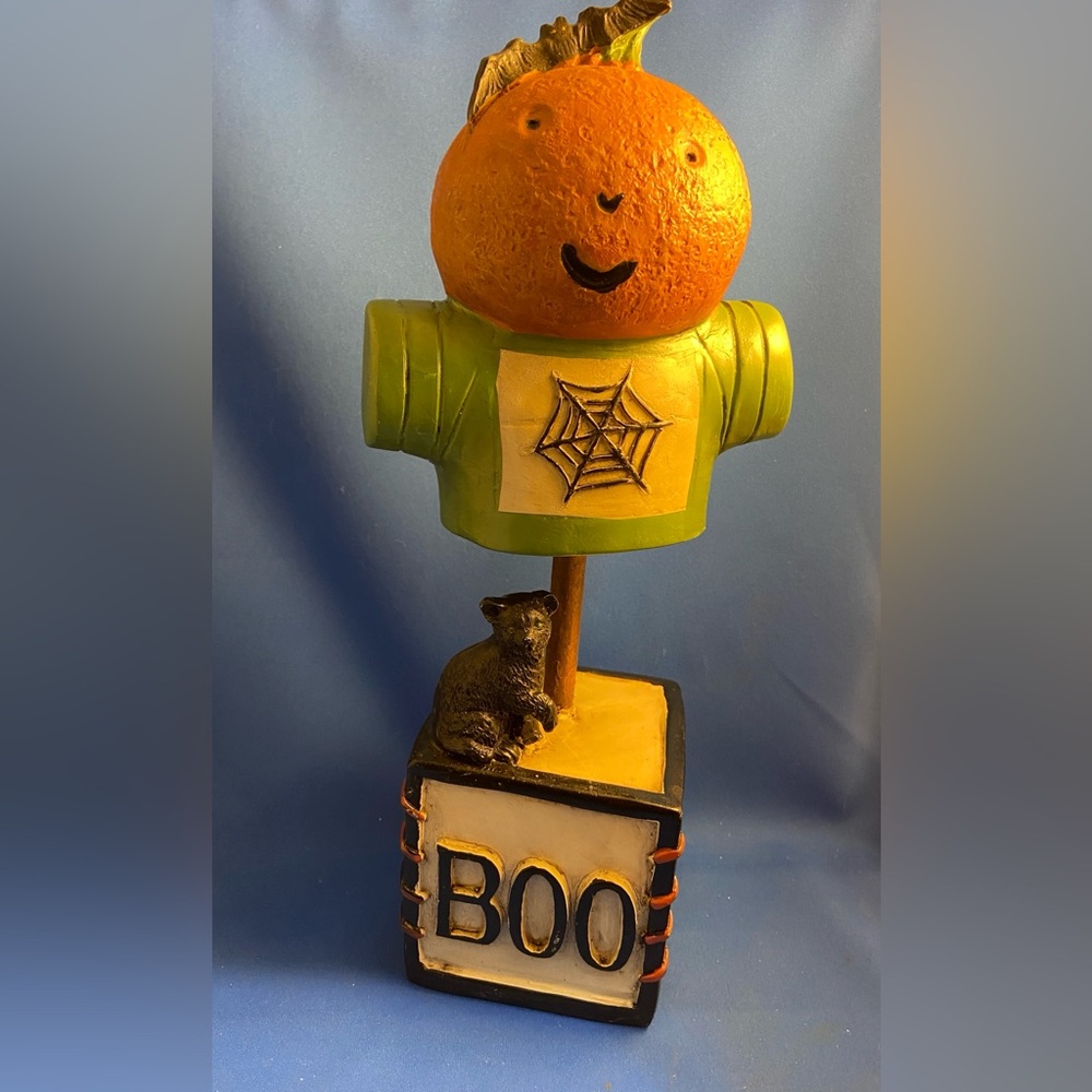 Whimsical Halloween Pumpkin Figurine